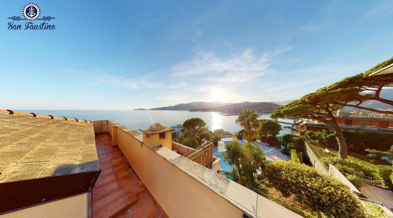 Welcome Riviera - Attico San Faustino 165 Mq Piu 110 Mq Di Terrazza- In Villa 700 ,Vista Mare Strepitosa-100 M Dalla Spiaggia-Parking Esclusivo Rapallo Eksteriør billede