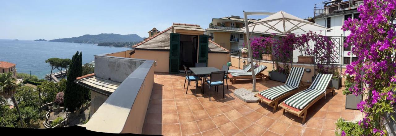 Welcome Riviera - Attico San Faustino 165 Mq Piu 110 Mq Di Terrazza- In Villa 700 ,Vista Mare Strepitosa-100 M Dalla Spiaggia-Parking Esclusivo Rapallo Eksteriør billede